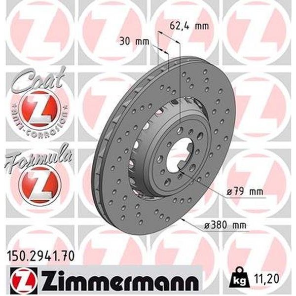 Zimmermann Brake Disc - Fusion Z/Coated, 150.2941.70 150.2941.70